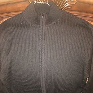 Black zipper cardigan sweater